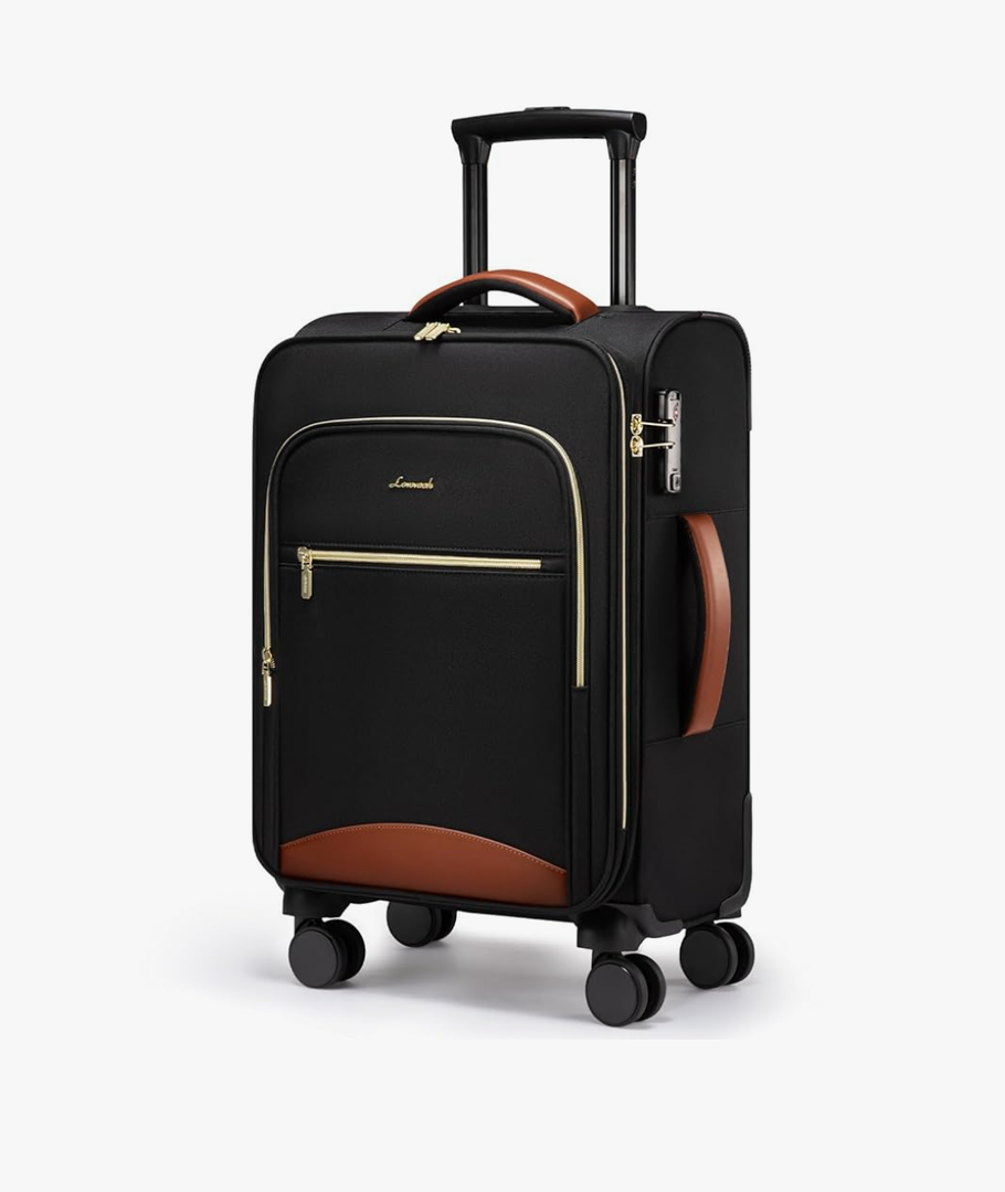 LOVEVOOK Carry On Luggage 22x14x9 Airline Approved, 20 Inch Softside Suitcases with Wheels, Lightweight Spinner Carry on Suitcase with TSA Lock, Water-Resistant Large Capacity Luggage for Travel