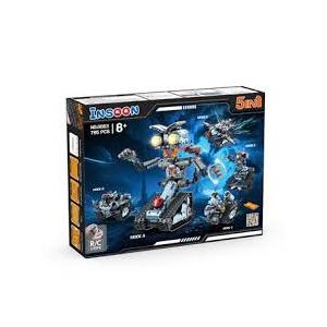 Robot Building Toy with Lights, 5 in 1 Robotic Building Set with APP & Remote Control, RC Tech Tracked Tank Car Fighter Jet Model Kit 795 PCS, Easter Gift for Kids Boys Girls Ages 8+