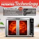 Gourmia French Door Air Fryer 25 Qt Large Capacity Convection Oven, Fryfroce 360, Digital Display with 17 Cooking Presets, Bake, Toast, Roast, Dehydrate, Fits 12 Pizza