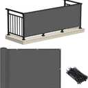 LOVE STORY 3'x10' Dark Grey Balcony Privacy Screen Fence Cover (HDPE) UV Protection Weather-Resistant 3 FT Height Shield for Deck, Patio, Backyard, Outdoor Pool, Porch, Railing