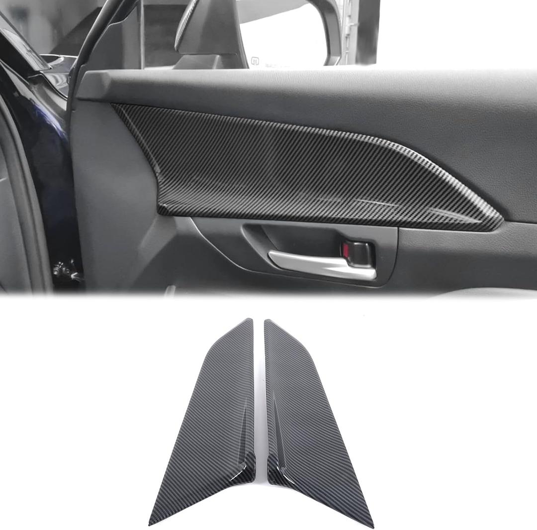 Car Front Inner Side Panel Cover Trim Compatible with Toyota Grand Highlander 2024 2025 2026,ABS Front Interior Door Panel Trim Door Handle Cover Trim Interior Accessories (Carbon Fiber Pattern)