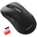 memzuoix 2.4G Wireless Mouse, 1400 DPI Computer Mice with USB Receiver, Portable Wireless USB Battery Powered Cordless Mouse for Laptop, PC, Desktop, 5 Buttons (Matte Black)