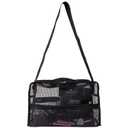 SHANY Collapsible Makeup Tools Travel Mesh Bag Large See-Thru Travel Tote with Shoulder Straps Water-Resistant with Zippered Pockets Black