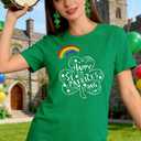 GONOSEED 6Size Shirt+Earrings St Patricks Day Shirt Women St Patricks Day Outfits for Women Shamrock Earrings Accessories (Large)