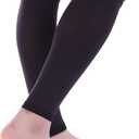 Doc Miller Compression Calf Sleeve for Men & Women 20-30mmHg Graduated Support for Running, Shin Splints, Calf Strain Knee High, (Black, L)