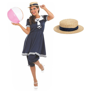 fun shack Victorian Dress Old Time Bathing Suit Women, Victorian Costume Women, Women's Fancy Dress Costume