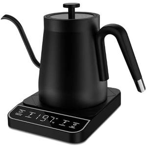 Electric Gooseneck Kettle, 1 Precision Temperature Control for Coffee & Brew Tea, 0.8L/1200WHot Water Boiler, Stainless Steel Inner Fast Heating & 12-Hour Warm Keep