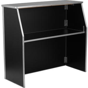 Flash Furniture Amara 4' Black Laminate Foldable Bar - Portable Event Bar, One Size