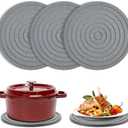 3 Pack Diatomite Stone Drying Round Trays for Kitchen Counter Decor Trivets for Hot Dishes Decorative Bathroom Sink Tray Silicone Ceramic Trivets for Hot Pots and Pans Large Coasters Marble Trivet