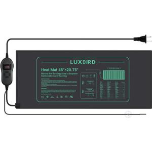 LUXBIRD Seedling Heat Mat with Thermostat, 48" x 20.75" Larger Size for More Plants, Ideal for Indoor Planting, Germination, Home Brewing, Terrarium and Aquarium Heating