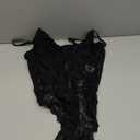 Milumia Women's Sexy Floral Lace Sheer Mesh Corset Bodysuit Spaghetti Strap Cami Tops Going Out Size XL