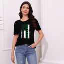 MAIHUN St Patricks Day Shirts Womens St. Paddys Day Shamrock Tshirt Green Clover Short Sleeve (Black, L)