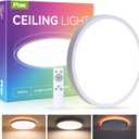 Pak 12 Inch LED Flush Mount Ceiling Light Fixture with Night Light, 24W Modern Ultra-Thin Ceiling Lamp with Remote, 2400LM Dimmable, 2700K-6500K Adjustable Color Temperature, for Bedroom Living Room