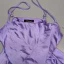 Women's Spaghetti Strap Midi Satin Silk Dresses Slip Cowl Neck Party Cocktail Evening Sexy Dress (Purple, S)