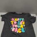 ALLTB First Day of School Shirt Happy to See Your Face Shirts Women Back to School T-Shirt Teacher Life Tee Tops (Medium, Grey)