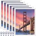 6 Sets 9x12 Picture Frame, Frames for 9 x 12 Canvas Collage Photo Poster Certificate Wall Gallery, High Transparent Horizontal Vertical White 9 by 12 Inches