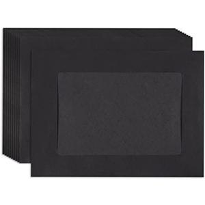 Juvale Paper Photo Frame Set - 5 x 7 In, Black, 50 Pack - Disposable Picture Frames & Wall Decor & DIY Craft Projects