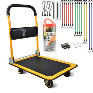 Wellmax Moving Essentials: Push Cart Dolly & Bungee Cord Set