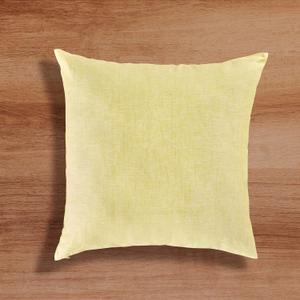 Solino Home Linen Pillow Cover 20 x 20 Inch - 100% European Flax Chambray Lemon Yellow Decorative Throw Pillow Case with Invisible Zipper - Montauk, Accent Cushion Cover for Couch, Sofa, Bed, Chair