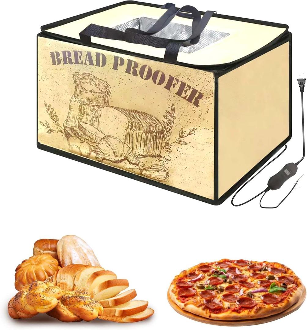 Dough Proofing Box with NTC Sensor for Fermentation, with Carry bag and Temperature Controller, Foldable Zippered,Sourdough Starter Warmer for Making Bread,Pizza,Dough,Yougurt