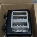 Amazon Basics 4 Slice Toaster, 7 Browning Settings, Extra Wide Slots for Bagels and Specialty Breads, Removable Crumb Tray, Cancel/Defrost/Bagel Buttons, 1500W, Black & Silver