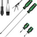 4-Piece 12" Long Screwdriver Set Slotted and Phillips, Long & Short Magnetic Screwdriver Set