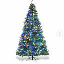 8 ft. Pre-Lit LED Premium Hinged Artificial Christmas Tree with 750 LED Lights and Stand