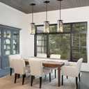 Black Pendant Lights Kitchen Island 1 Pack, Mini Crystal Chandeliers, Modern Pendant Lights Ceiling Lighting Fixtures for Kitchen Island, Dining Room, Bedroom
