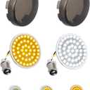 NTHREEAUTO 1157 Sequential LED Smoked Turn Signals, 2Inch Bullet Motorcycle Blinkers Compatible with Harley Sportster Dyna Softail Road King Electra Glide Touring (SMD Bulbs)