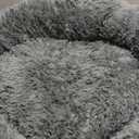 Best Friends by Sheri Original Calming Donut Dog and Cat Bed, Shag Faux Fur, Gray, (36in x 36in) - Anxiety Relief for Pets Up to 100 lbs (Large)