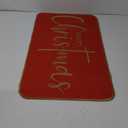 Red Merry Christmas Welcome Decorative Doormat, Seasonal Winter Low-Profile Floor Rug for Indoor Outdoor 17x29 Inch