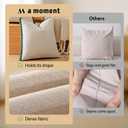 a moment Christmas Dark Green Loop Yarn Linen-Like Pillow Cover Natural Soft Decorative Throw Pillow Case Farmhouse 18x18 Inch, Textured Cushion Cover for Sofa Bed, Wrinkle-Resistant Home Decor