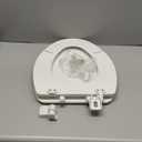 Mayfair Linden Slow Close Toilet Seat, Non Slip Heavy Duty Wood, Easy Install, Elongated, White