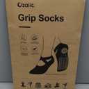 Ozaiic Pilates Socks for Women Non Slip Grip, Yoga Socks with Grippers for Barre, Hospital, Ballet, Dance, Barefoot Workout (One Size, 2p- Black/Gray)