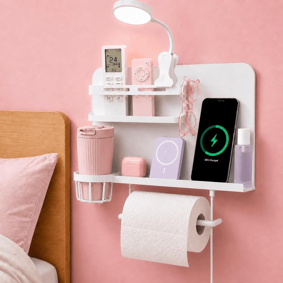 Floating Bedside Wall Shelf,【Metal】 Wall Organizer for College Dorm Decor
No Drill- Bedside Shelf Wall Mount Nightstand for Bedroom, Loft Bed, Bunk Bed, Teen Girl, Dorm Small Room Stuff, RV Shelves
Visit the Yaztops Store