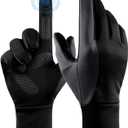 FanVince Winter Gloves Touch Screen Water Resistant Windproof Thermal for Running Cycling Driving Hiking for Men Women (Black-gray)