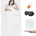 Sleeping Bag Liner,Travel Sheet & Adult Sleep Sack, Camping Sheets Travel Sleep Sack for Backpacking,Hotels & Hostels -Lightweight Single &Double Travel Sheet Camping Sheets