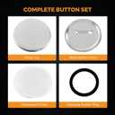 BEAMNOVA 100 Sets of Metal Button Supplies Blank 37mm / 1.46 in (Approx. 1-1/2 inch) for Button Maker Machine, Slick Metallic Back, Badge Making Parts Round DIY Pin Maker