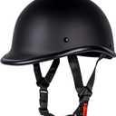 Yesmotor Motorcycle Helmet Half Shell Hawk Style Helmets Compact Lightweight Open Face for Motorcycle Street Bike Cruiser Moped - DOT Approved (Matte Black,L)