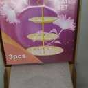 3 Tier Ceramic Vintage Cake Stand with Beautiful Classic Rose Pattern, Food Rack for Displaying Cake Platter (red Rose)