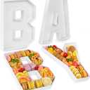 VGOODALL Baby Charcuterie Board Letters, 4 Pcs 10" Baby Shower Food Trays and Platters Fillable Cardboard Letters for Baby Shower Decorations Gender Reveal Birthday Party