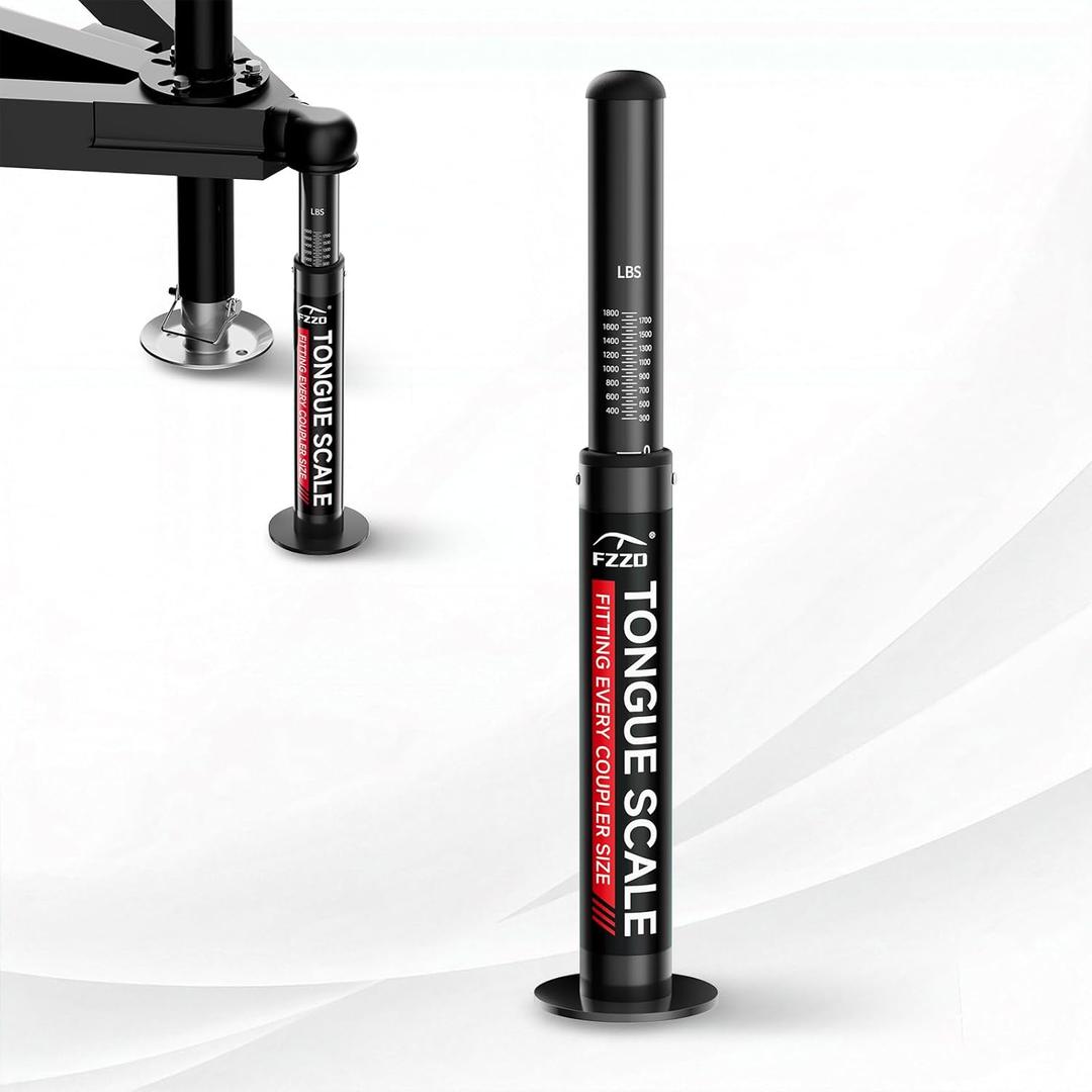 FZZD Trailer Tongue Weight Scale, 1800 lbs Max Weight Capacity, for RV, Boat, Travel Trailers, Black