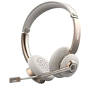 Bluetooth Headset with Microphone, Wireless Headphones with Noise Cancelling Mic, 26hrs talktime, On Ear Headphones with Mic Mute for Mac/Laptop/Zoom/Teams/Call Center/Office/Home Gold