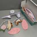 The Peanutshell Crib Mobile for Girls - Pink and White Musical Baby Crib Mobile with 12 Lullabies, Forest Baby Little Forest Nursery Decor