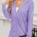 Women's Zip Up Hoodies Long Sleeve Sweatshirts Fall Outfits Casual Oversized Full Zip Hooded Jacket 2025 Fashion (XX-Large, Purple)