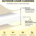 Downluxe Outdoor Chair Cushions Set of 2 for Patio Furniture, Water-Resistant Patio Chair Cushions with Ties, High Density Foam Outdoor Seat Cushion, 17" X 16" X 2", Beige