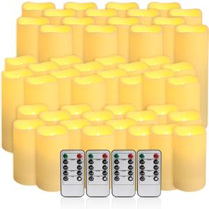 48-Pack LED Flameless Candles with Remote Control - Perfect for Home, Parties, and Special Occasions - Create a Magical Ambiance Effortlessly(Three Sizes)