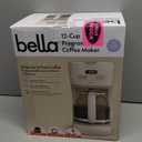 BELLA 12 Cup Programmable Coffee Marker, Reusable Dishwasher Safe Accessories, Easy LCD diaply, Auto Shutoff, 900 watt, Oatmilk