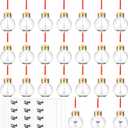 24 Pieces Christmas Booze Balls with Red Ribbon Christmas Fillable Booze Tree Ornaments Clear Plastic Round Ornaments Pendant Ball with Stickers for Holiday Wedding Party Decor (Gold)