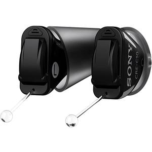 Sony CRE-C10 Self-Fitting OTC Hearing Aids for Mild to Moderate Hearing Loss, Prescription-Grade Sound Quality, Compact Virtually Invisible Design, Customizable App, and Replaceable Batteries, Black